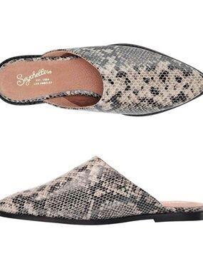 Seychelles Impersonate Python Embossed Leather Mule Size 7 1/2 New In Box